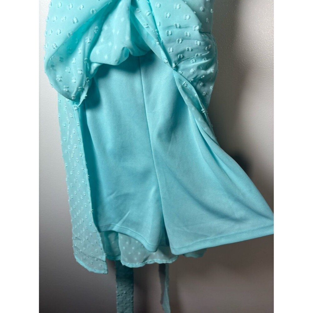 Lucy in the Sky Light Aqua Dot Chiffon Dress - Picture 4 of 10